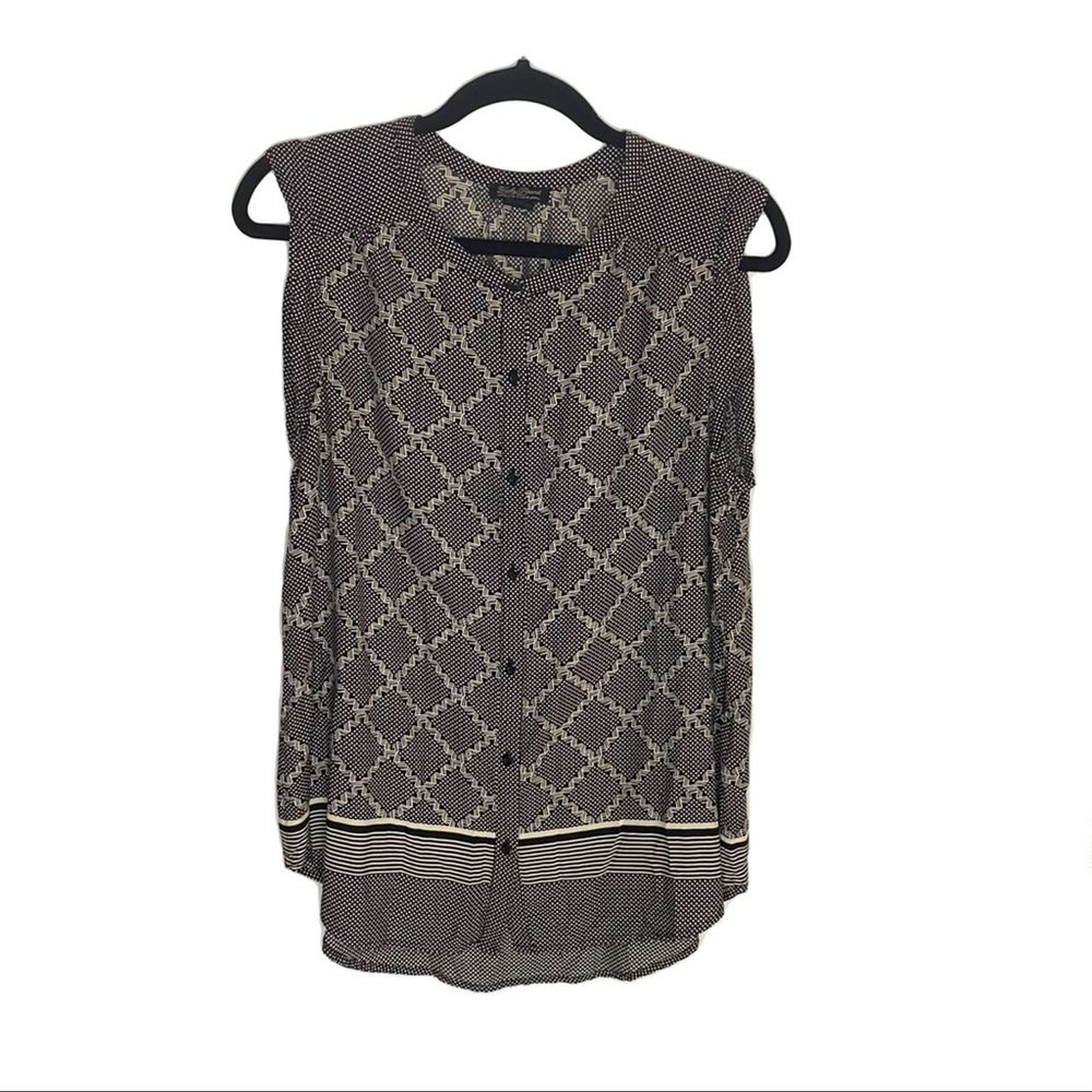 NWOT Lucky Brand Sleeveless Blouse Boho Button Up